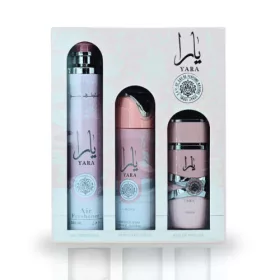   Lattafa Yara 3 az 1-ben Ajándékszett – EDP 100 ml + Testpermet + Légfrissítő – Női Parfüm